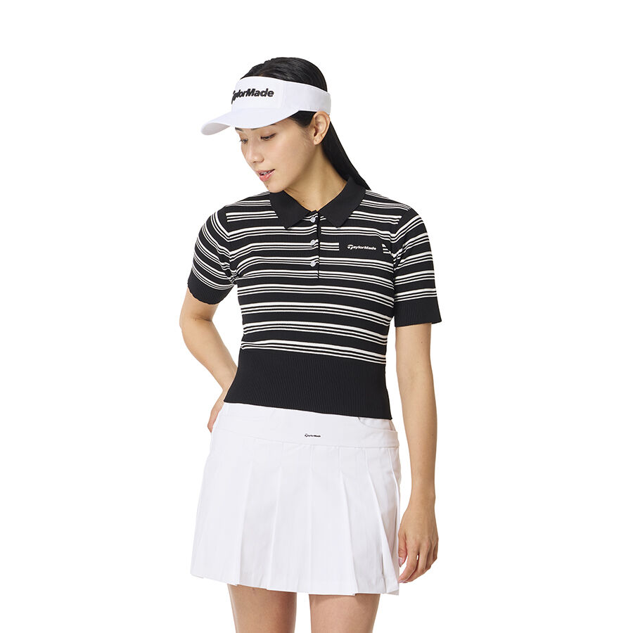 Áo Polo Nữ Tay Ngắn Stripe Knit